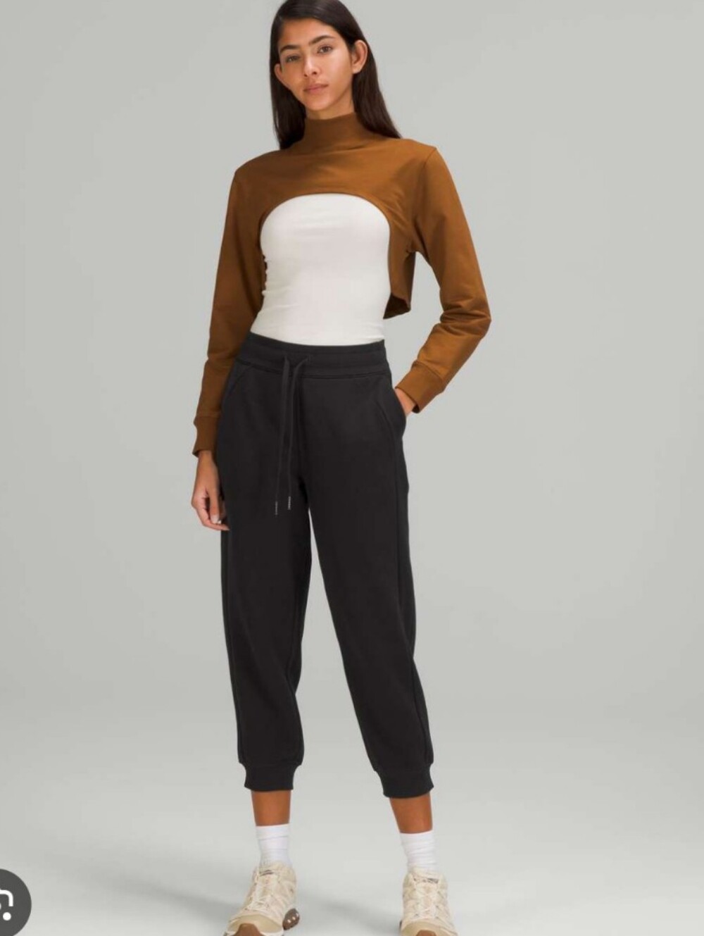 Lululemon Scuba High-Rise Cropped Joggers Sweatpants Black Size 14